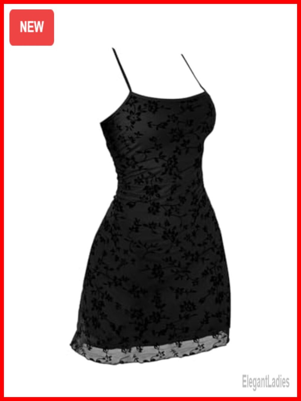 Floral Spaghetti Strap Mini Dress Mesh Overlay Sleeveless Summer Boho